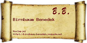 Birnbaum Benedek névjegykártya