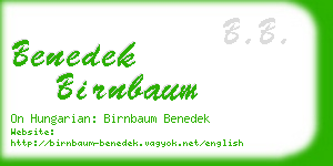 benedek birnbaum business card